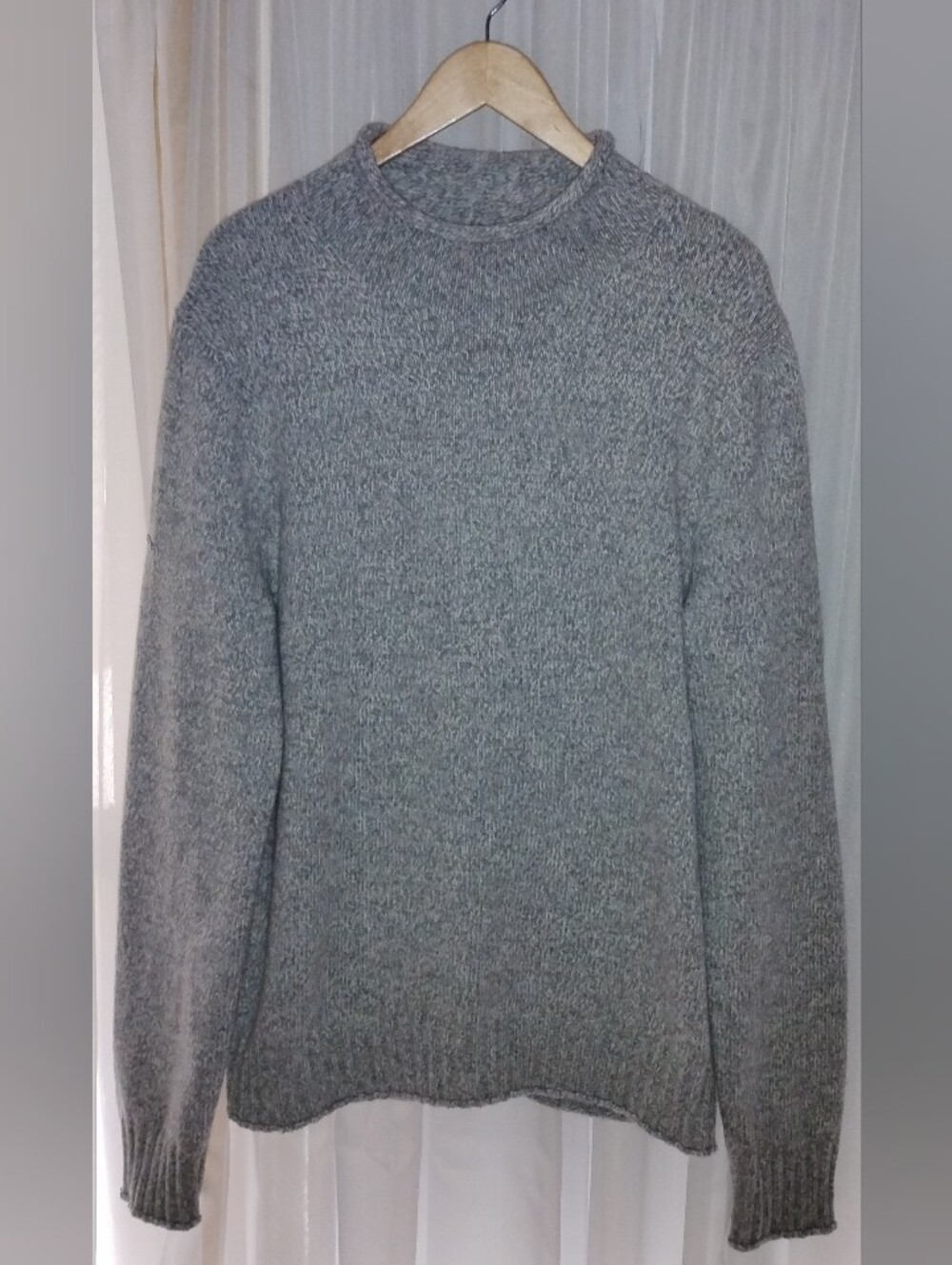 Superdry Men's Rune Gray Marl 90s Pullover Rollneck Sweater Size Large preppy